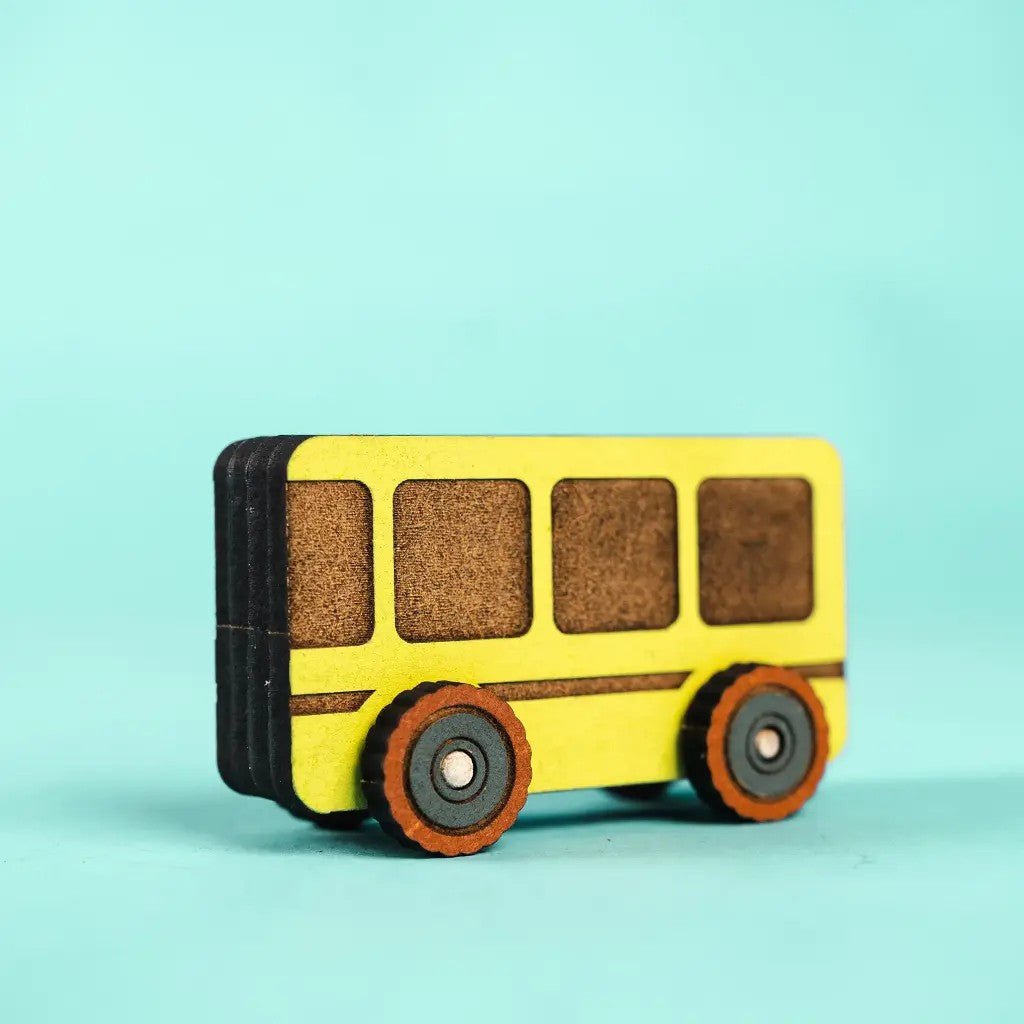 Bus Adventures - Colour-Your-Own Wooden Toy Bus - Tiny Tugz™