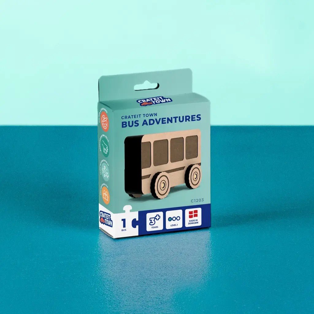 Bus Adventures - Colour-Your-Own Wooden Toy Bus - Tiny Tugz™