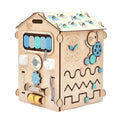 Busy Board House – Natura Mint, Limited Edition – handmade wooden Montessori activity house, made in Czech Republic