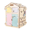 Busy Board House – Natura Pastel, Limited Edition – handmade wooden Montessori activity house, made in Czech Republic