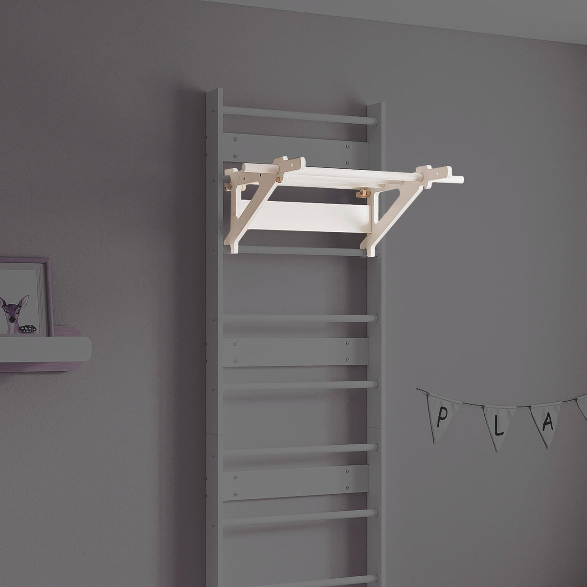 Pull-Up Bar Attachment for EVERGYM Wall Bars – handmade wooden climbing accessory, made in Czech Republic