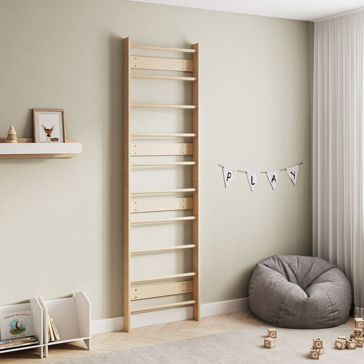 Wooden Wall Bars – EVERGYM Modular Climbing System Base – handmade wooden climbing frame, made in Czech Republic