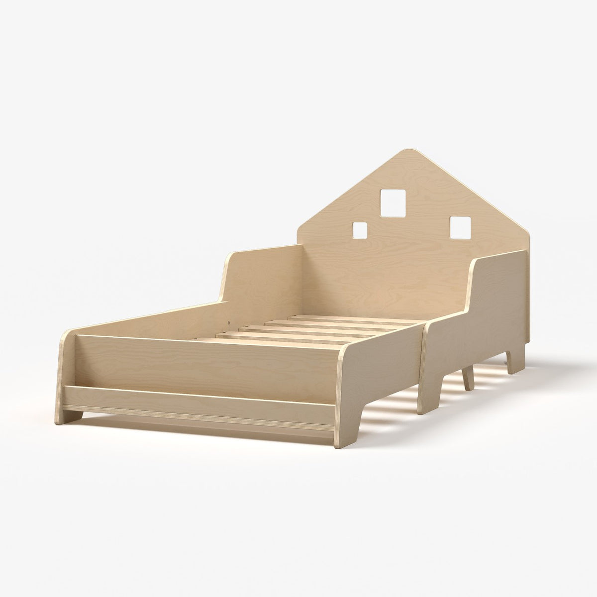 Extendable House Bed with LED Lighting – handmade wooden children's bed, made in Czech Republic