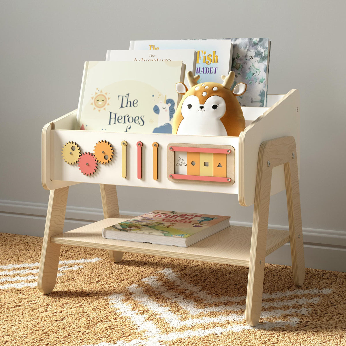 LILU 3-in-1 Bookshelf, Chair and Bedside Table – handmade birch plywood furniture, made in Czech Republic