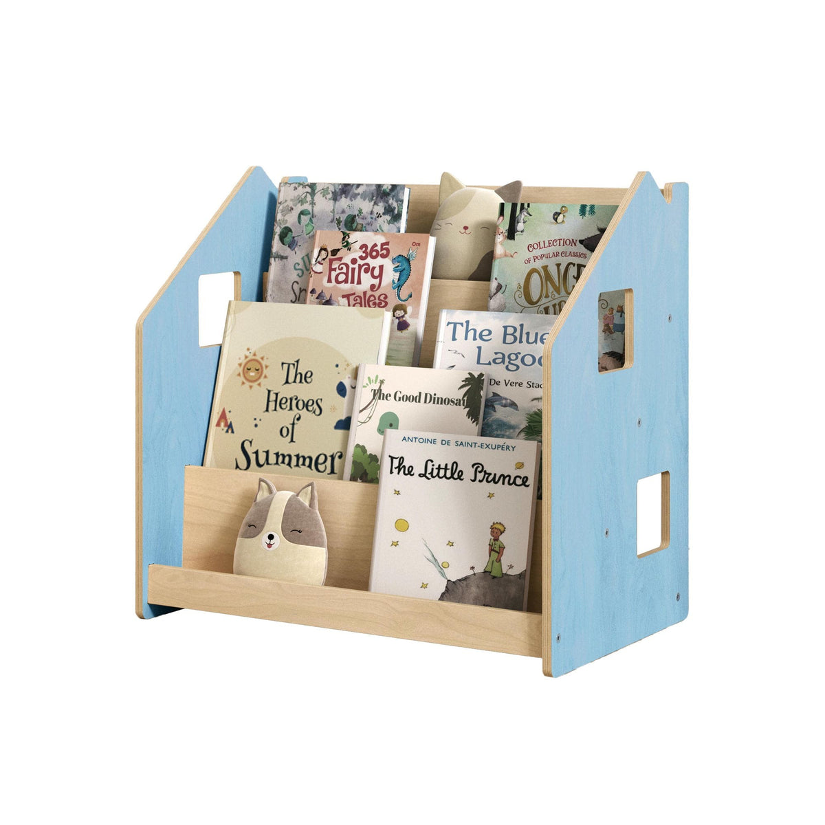 Montessori Children's Bookshelf – Pastel Colours – handmade wooden bookshelf, made in Czech Republic