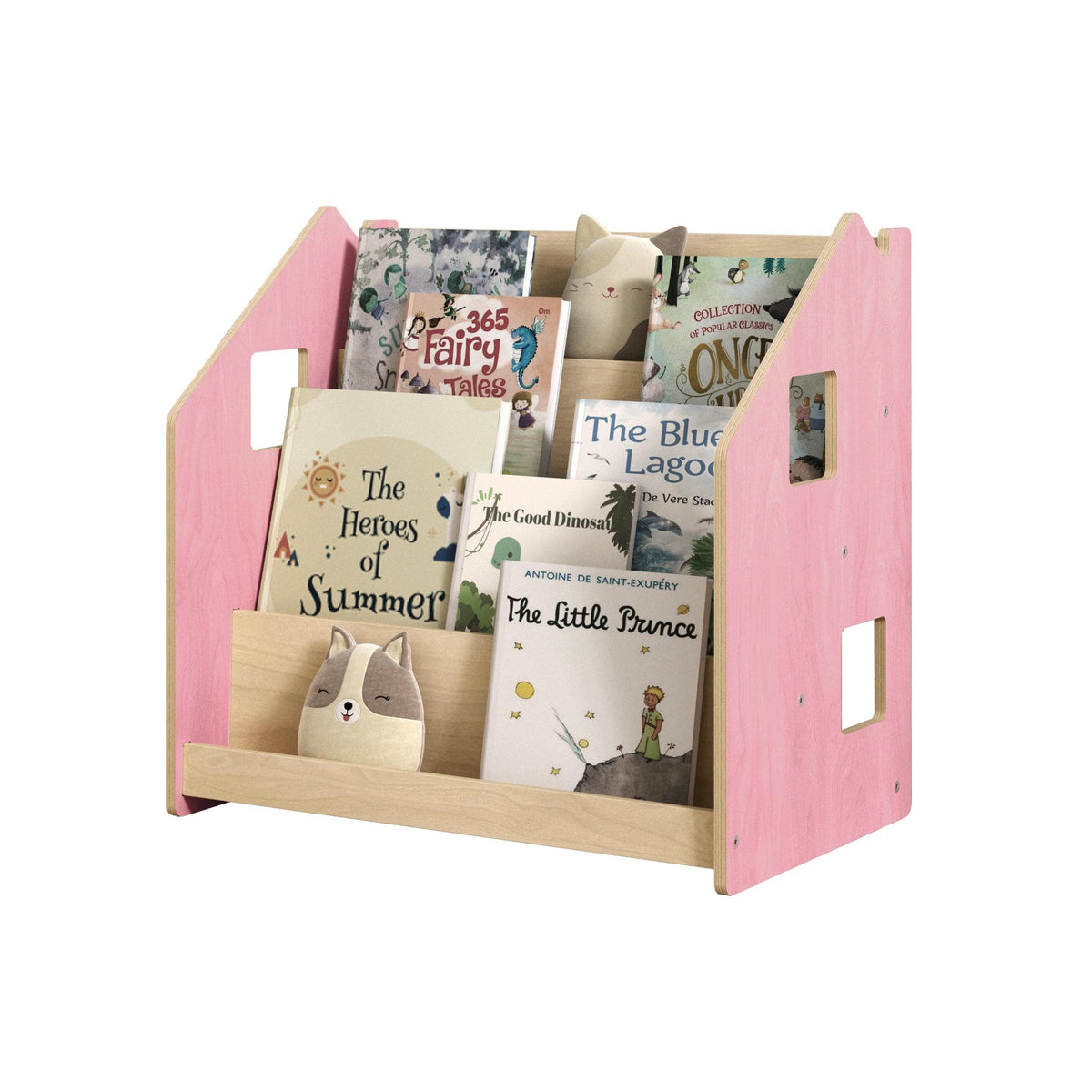 Montessori Children's Bookshelf – Pastel Colours – handmade wooden bookshelf, made in Czech Republic