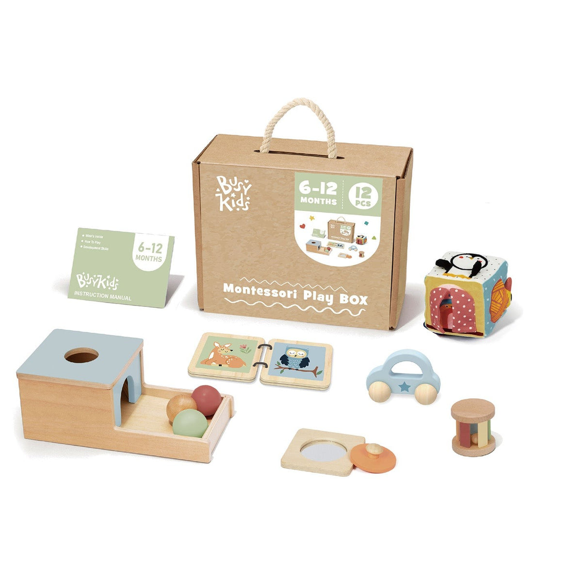 Montessori Play Box – 6–12 Months – Montessori-inspired sensory play set, made in Czech Republic