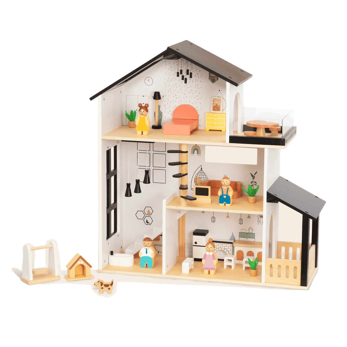 Three-Storey Wooden Dollhouse – NORDI, handmade wooden toy, made in Czech Republic