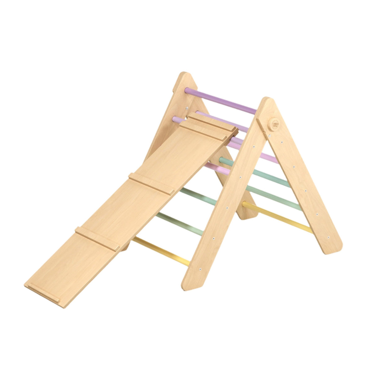 Pikler Climbing Triangle with Slide and Climbing Ramp – handmade wooden climbing toy, made in Czech Republic