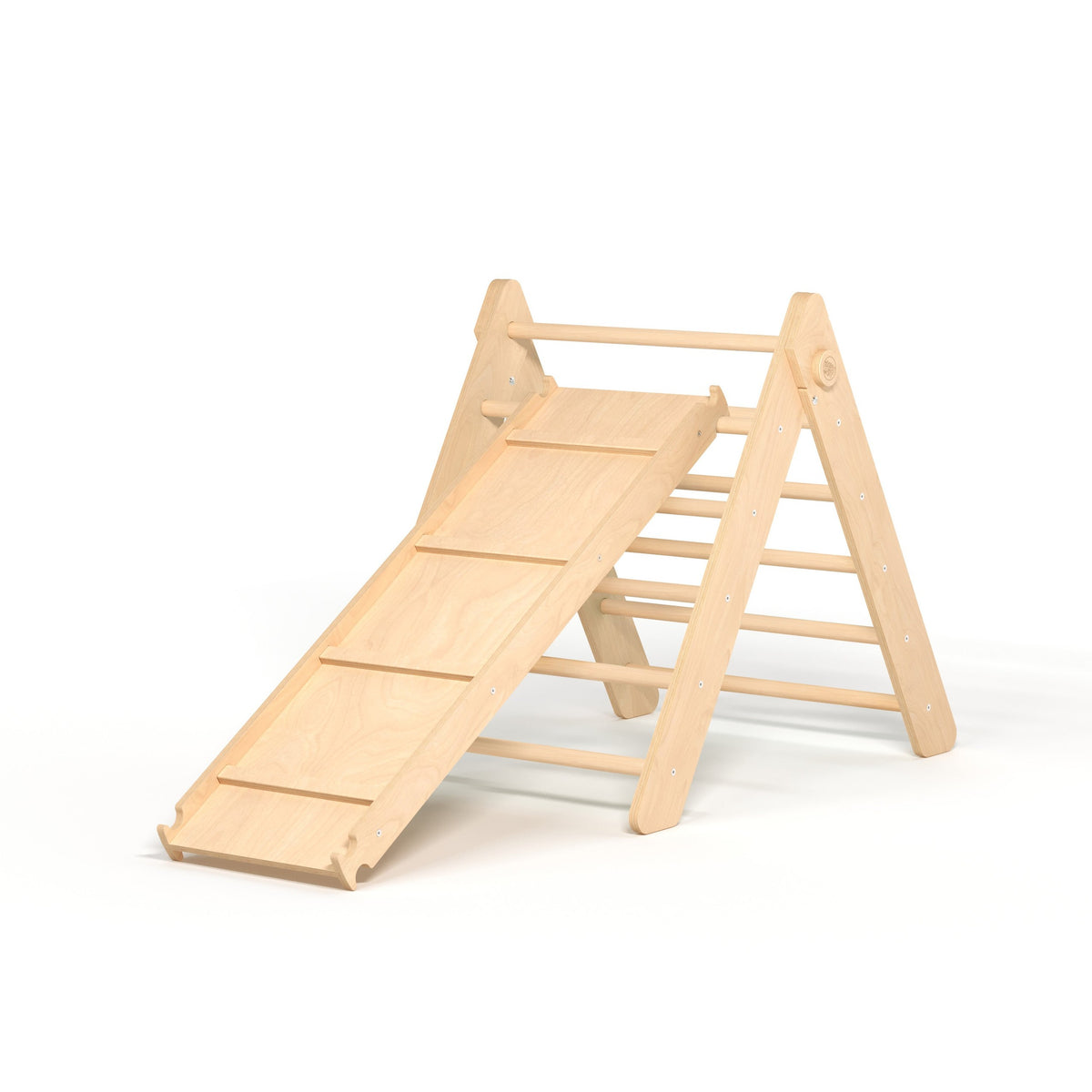 Pikler Climbing Triangle with Slide and Climbing Ramp – handmade wooden climbing toy, made in Czech Republic