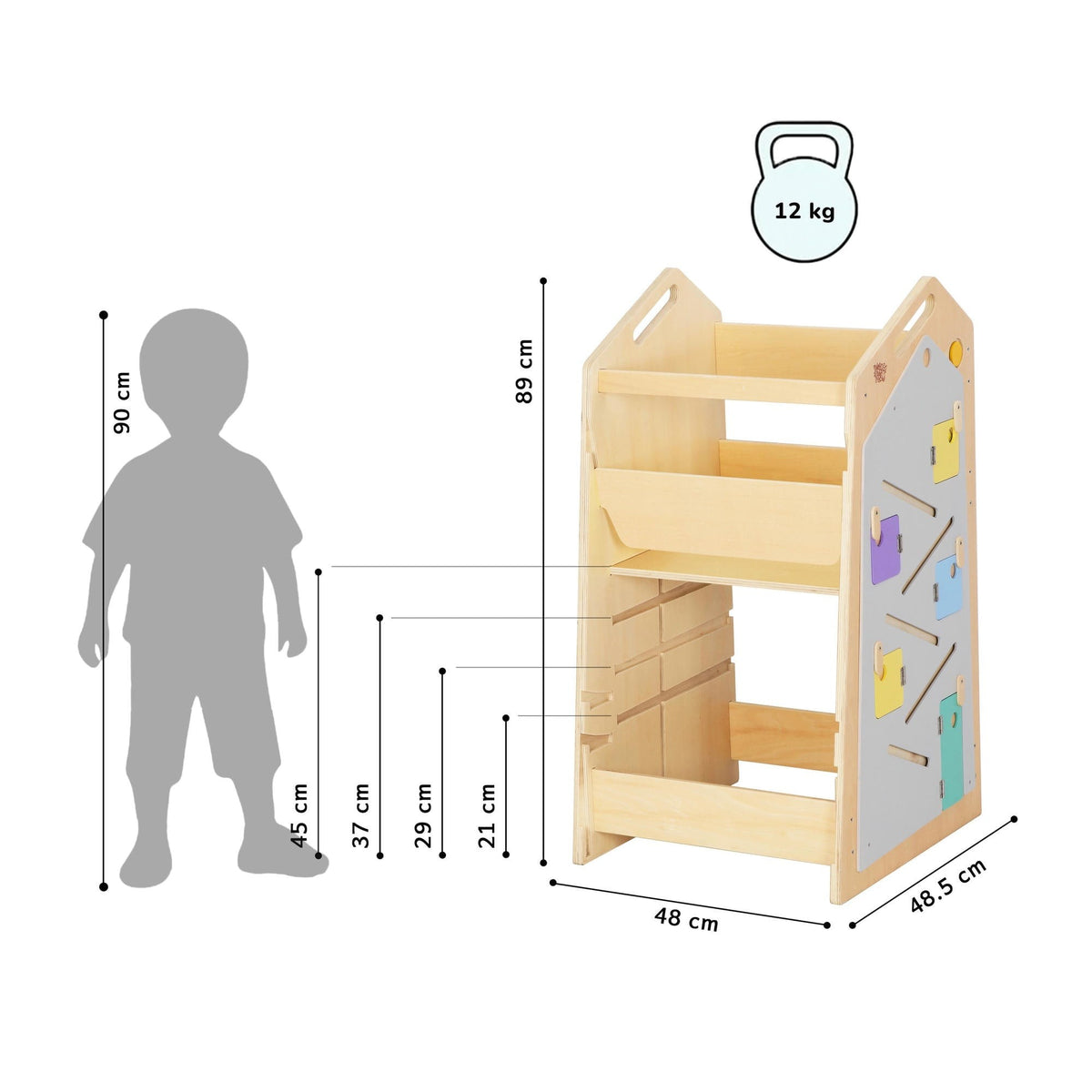 Play XL Learning Tower, Table and Chair – Vanilla – handmade wooden furniture, made in Czech Republic