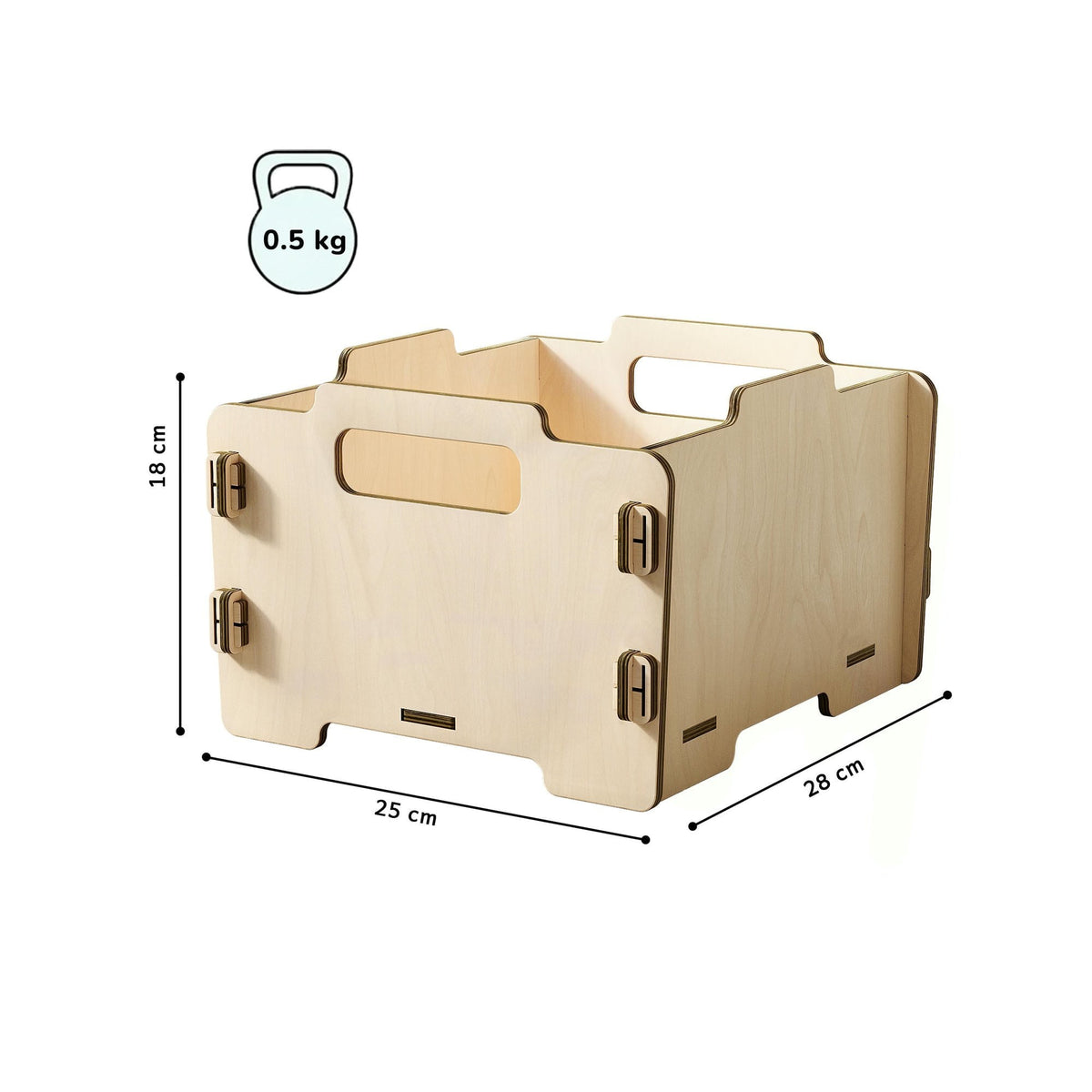 Stackable Toy Storage Box – Natural – handmade wooden toy box, made in Czech Republic