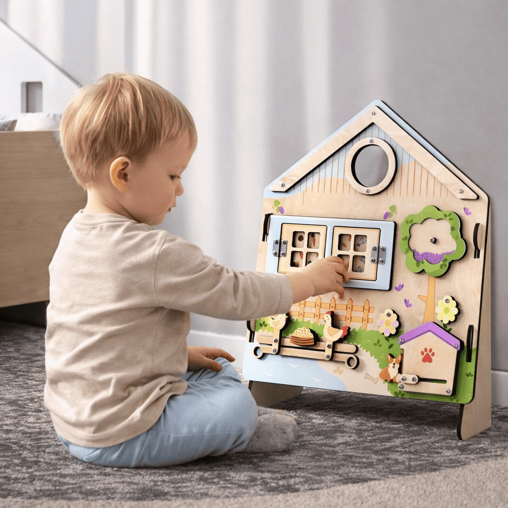 UNIVERSAL Activity Board – handmade wooden activity toy, made in Czech Republic