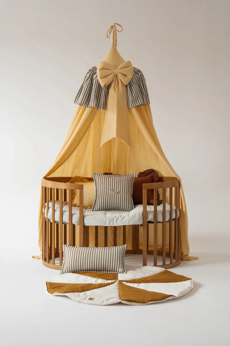 Butter Yellow Muslin Cotton Bed Canopy for Babies & Kids (0–6y) - Tiny Tugz™