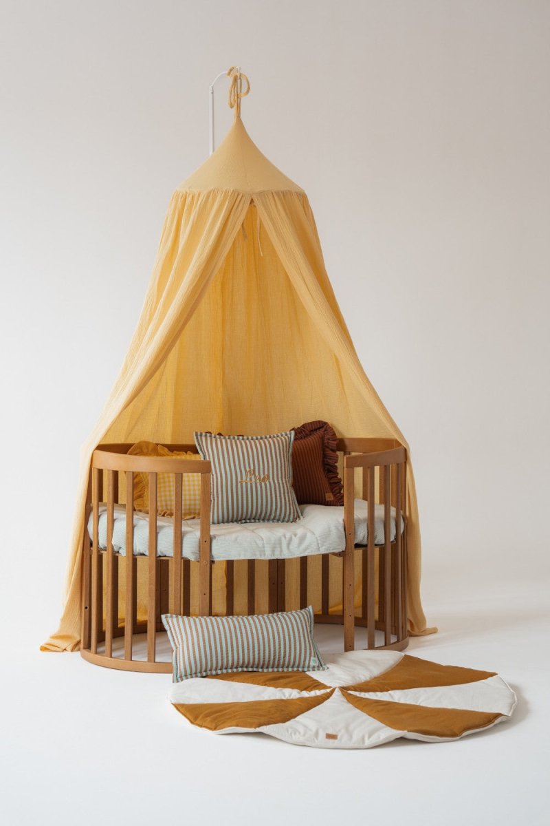 Butter Yellow Muslin Cotton Bed Canopy for Babies & Kids (0–6y) - Tiny Tugz™