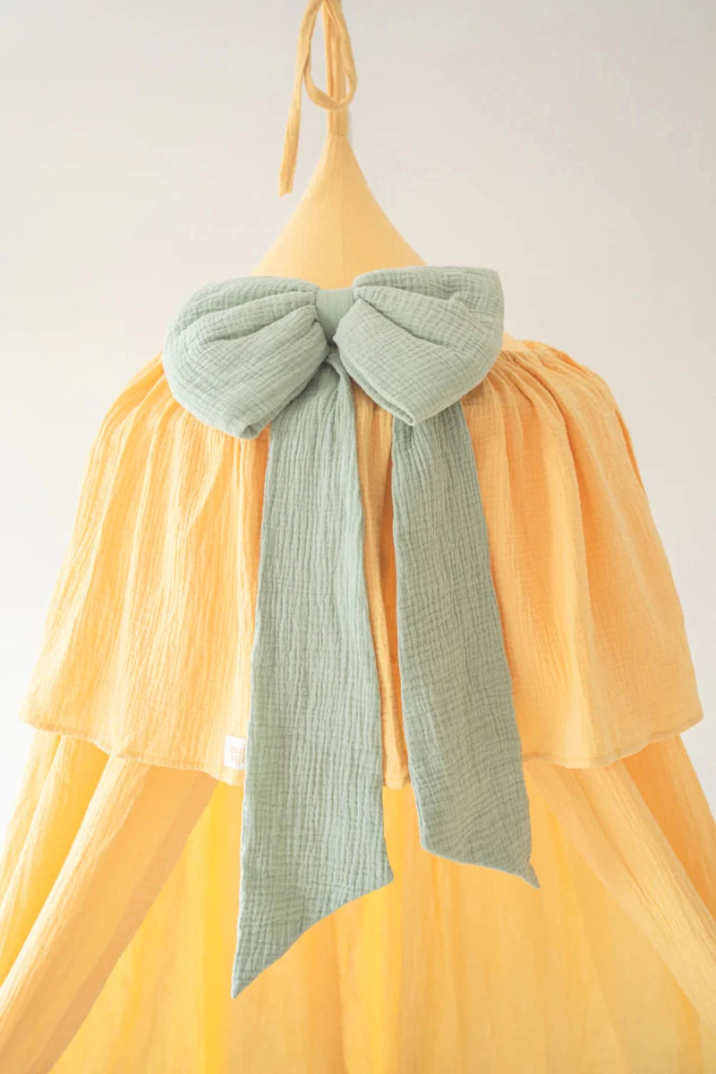 Butter Yellow Muslin Cotton Bed Canopy for Babies & Kids (0–6y) - Tiny Tugz™