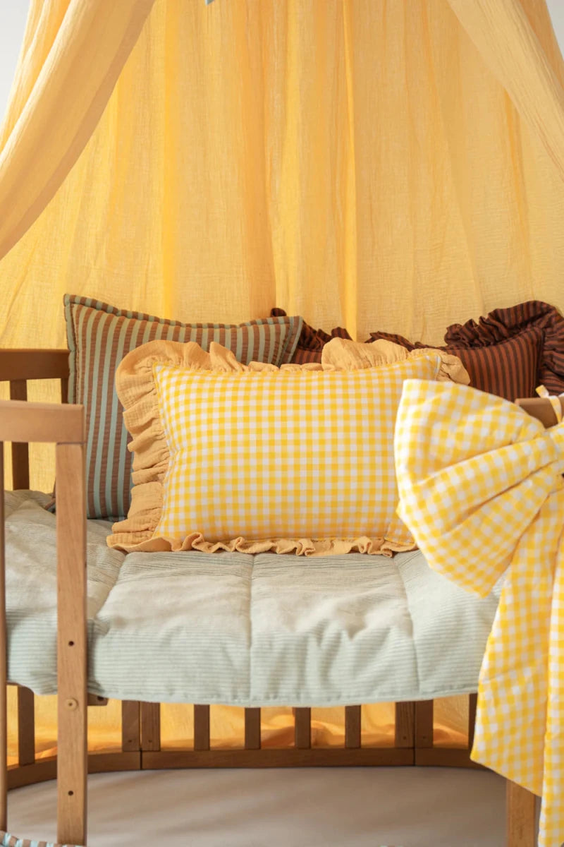 Butter Yellow Muslin Cotton Bed Canopy for Babies & Kids (0–6y) - Tiny Tugz™