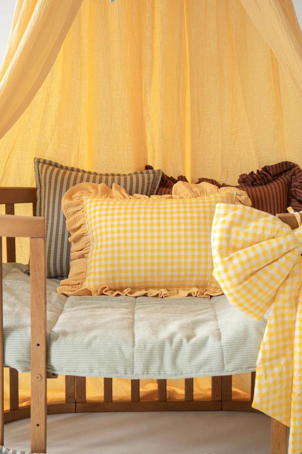 Butter Yellow Muslin Cotton Bed Canopy for Babies & Kids (0–6y)