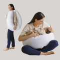 C-Shaped Body Pillow - Organic Cotton Cover - White - 180 cm - Tiny Tugz™