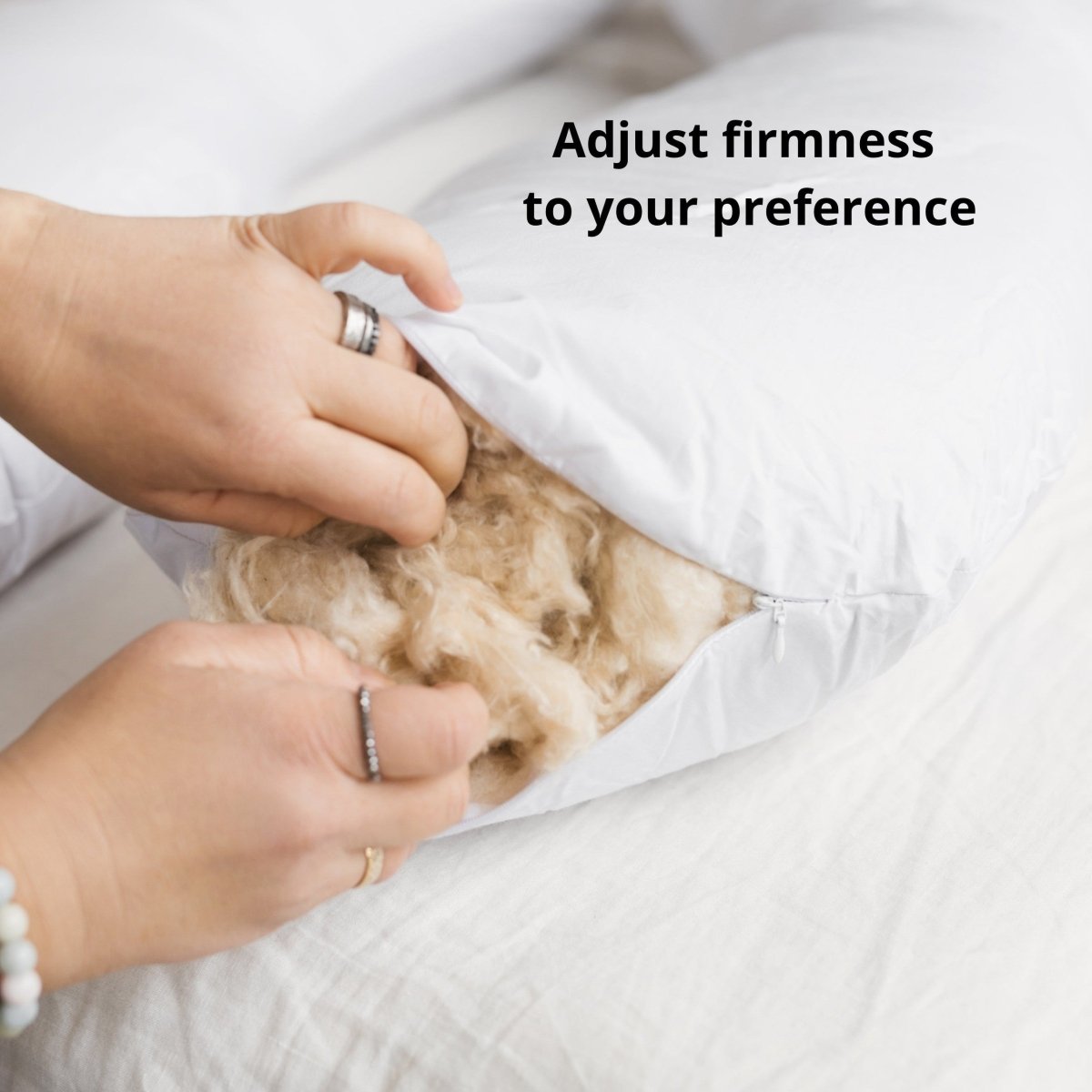C-Shaped Body Pillow - Organic Cotton Cover - White - 180 cm - Tiny Tugz™