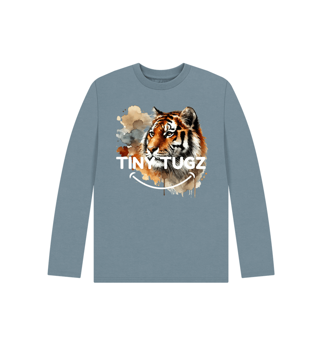 Stone Blue Printed Kids T-Shirt