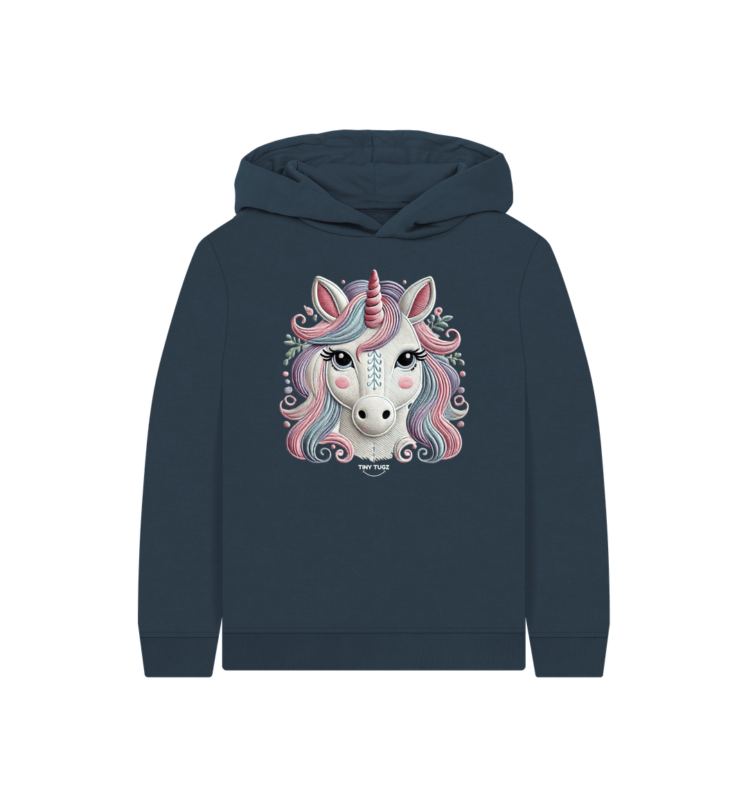 Navy Blue Printed Kids Hoodie