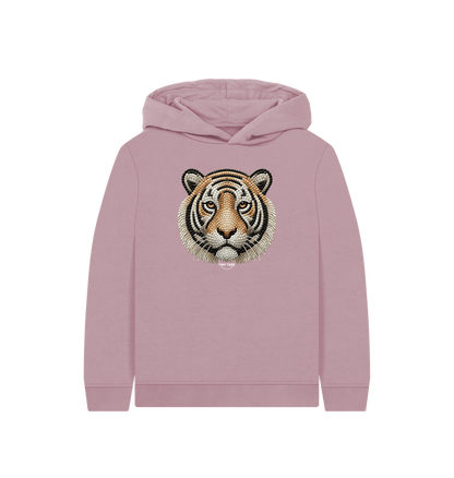 Mauve Printed Kids Hoodie