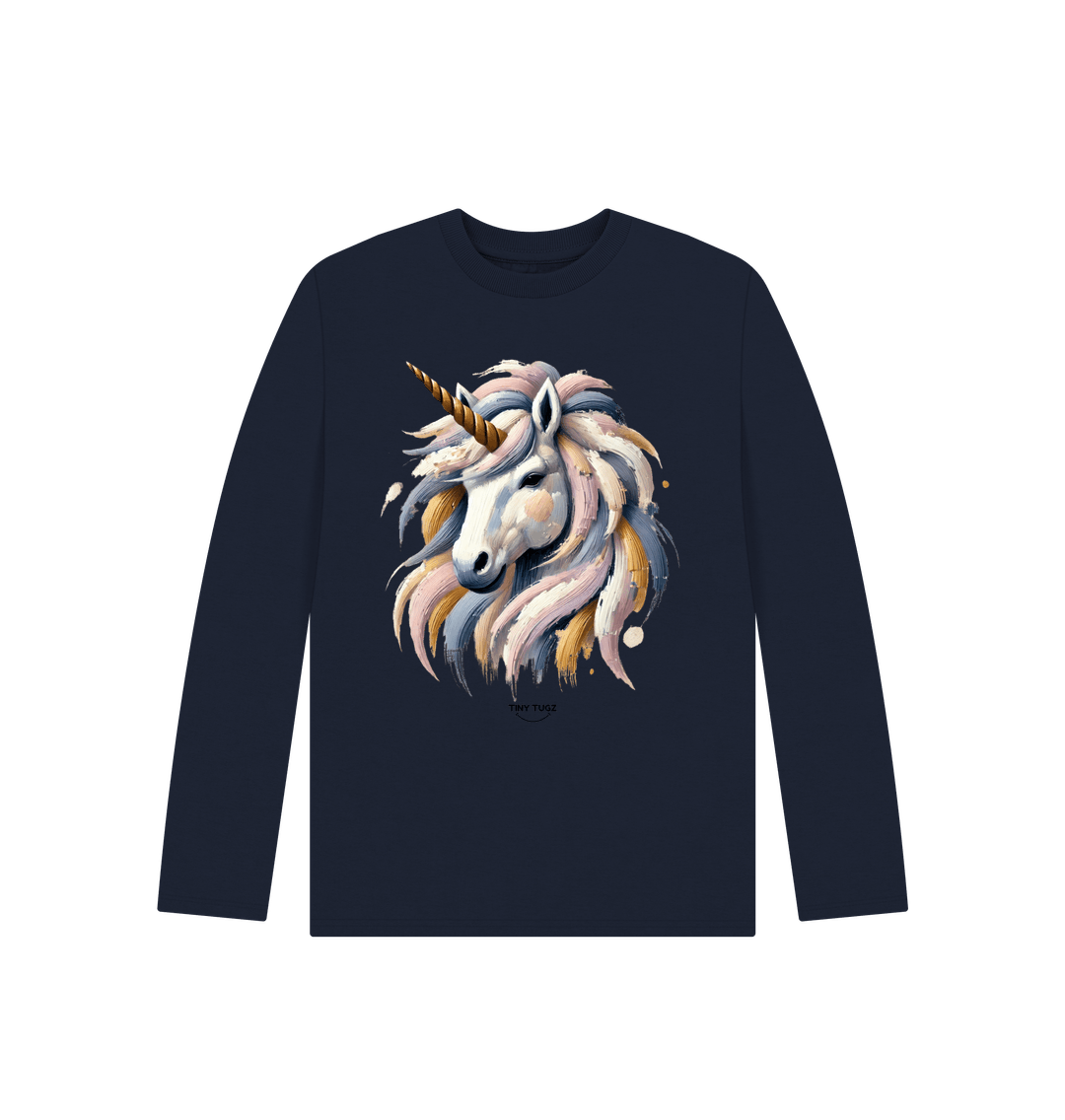 Navy Blue Printed Kids T-Shirt