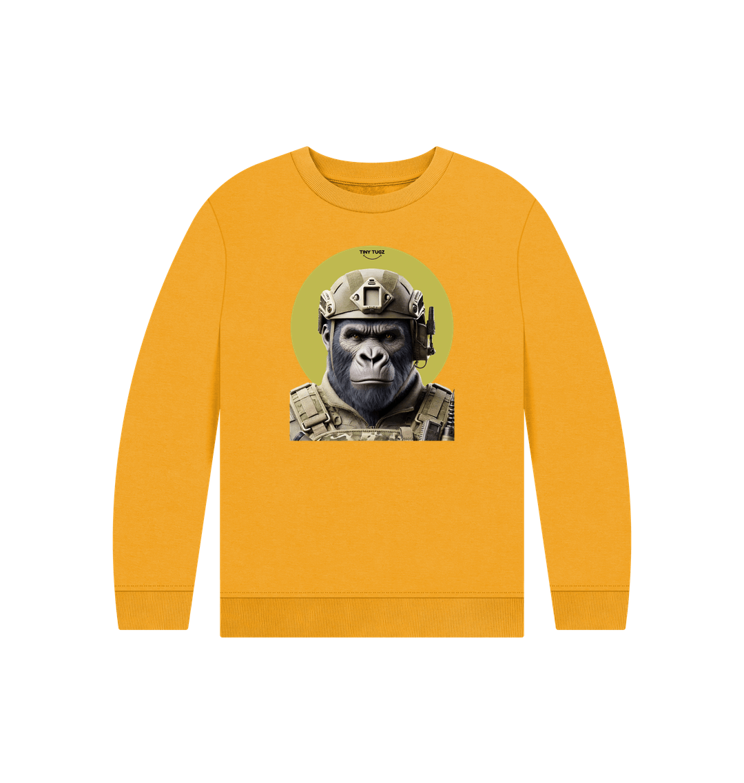 Mustard Printed Kids Jumper