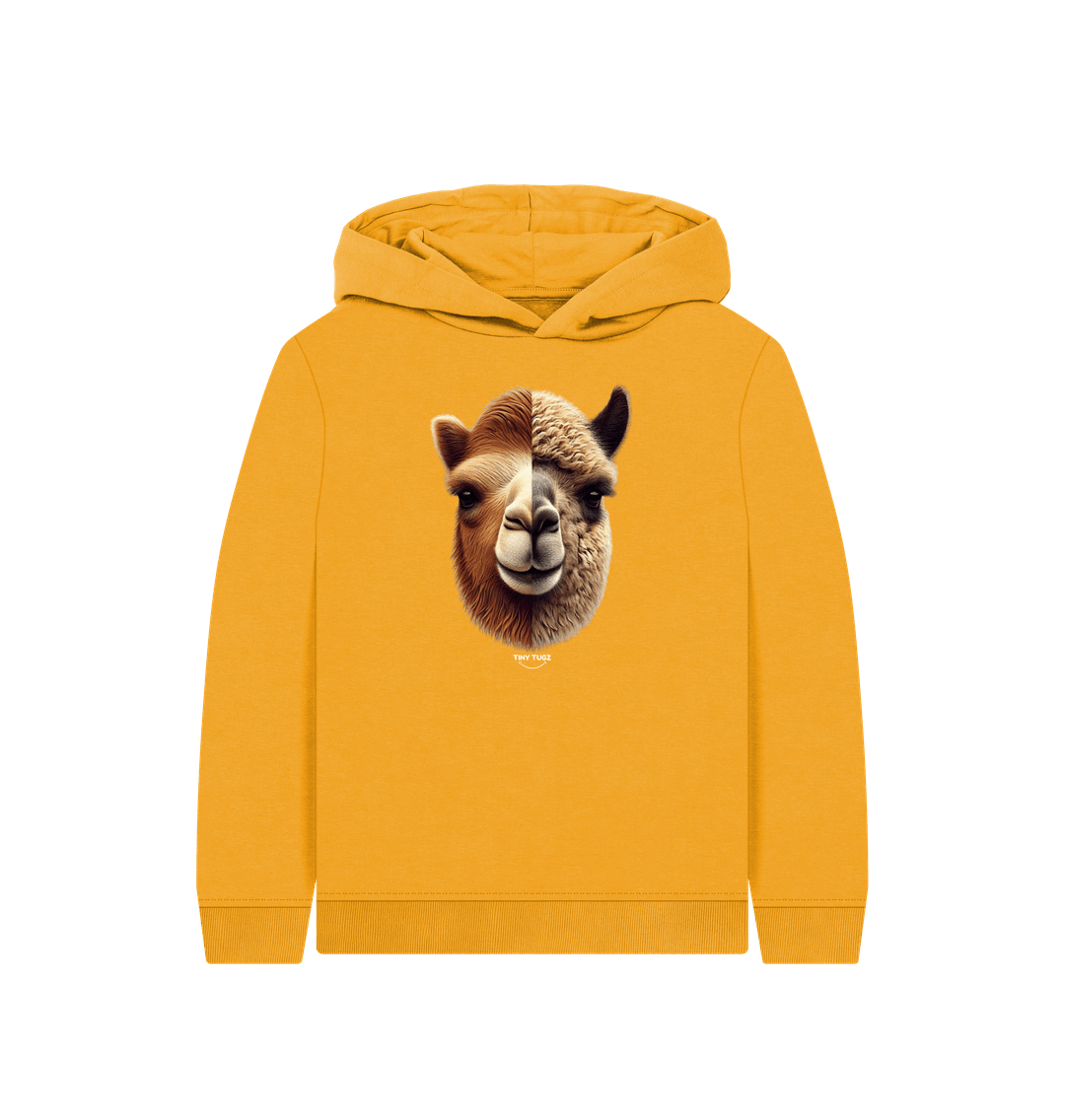 Mustard Printed Kids Hoodie