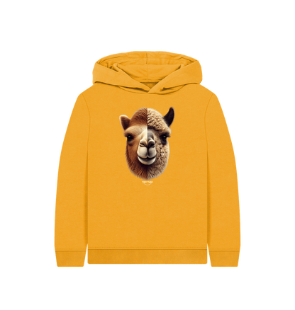 Mustard Printed Kids Hoodie