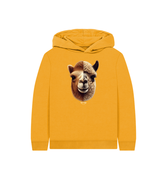 Mustard Printed Kids Hoodie