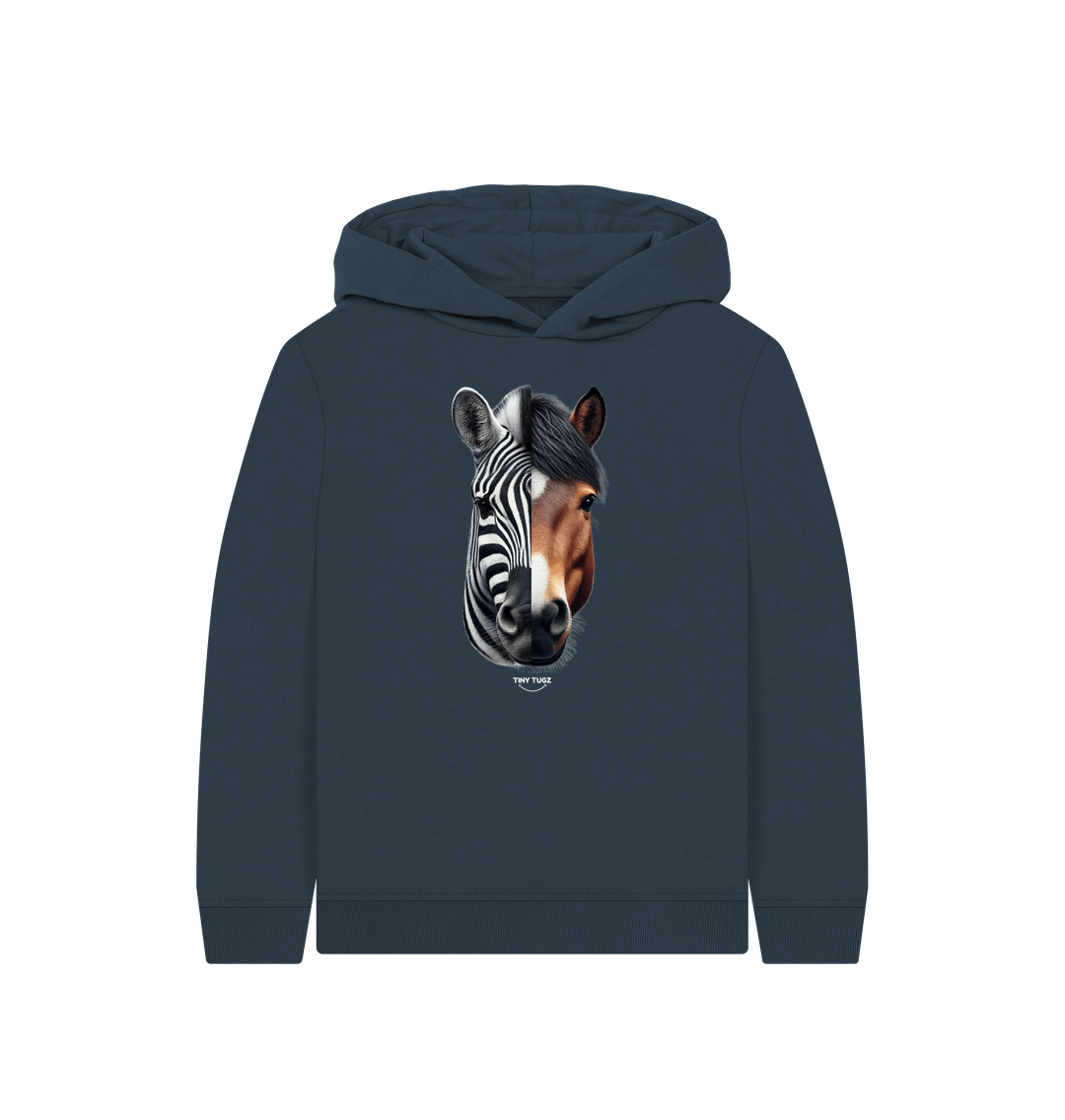 Navy Blue Printed Kids Hoodie