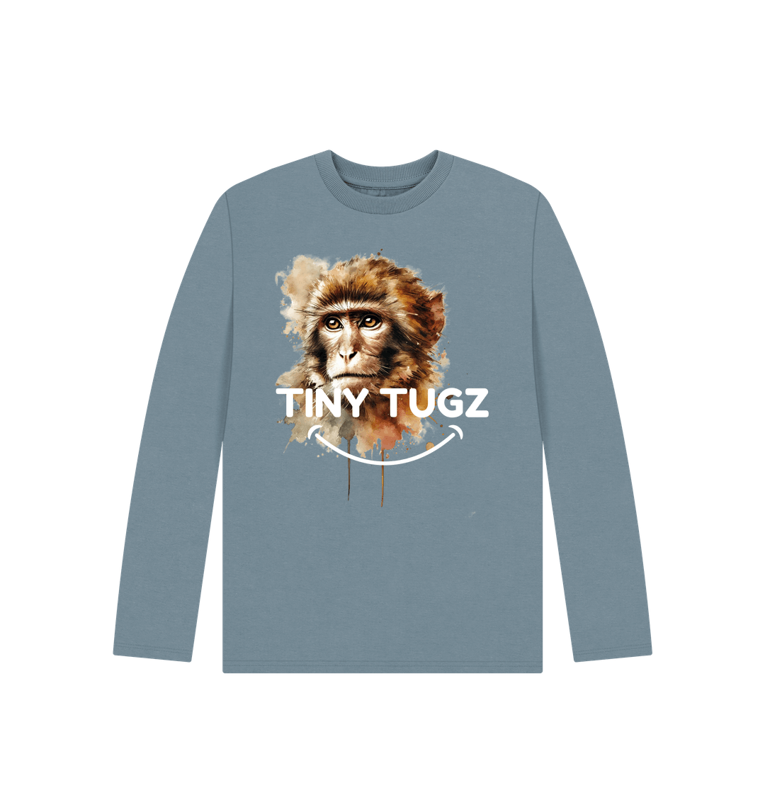 Stone Blue Printed Kids T-Shirt