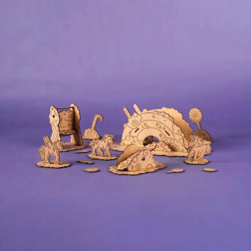 Candy Land - Colour-Your-Own Wooden Unicorn Play Set - Tiny Tugz™