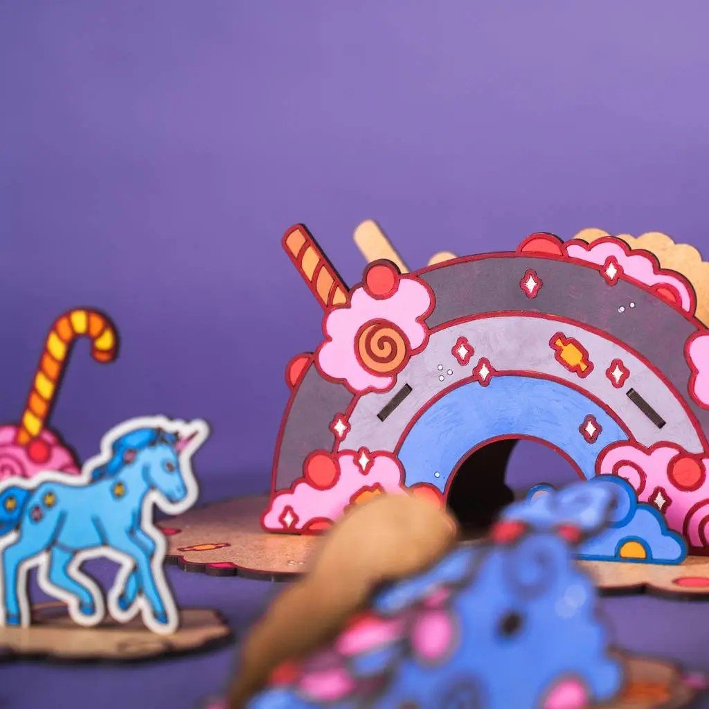 Candy Land - Colour-Your-Own Wooden Unicorn Play Set - Tiny Tugz™