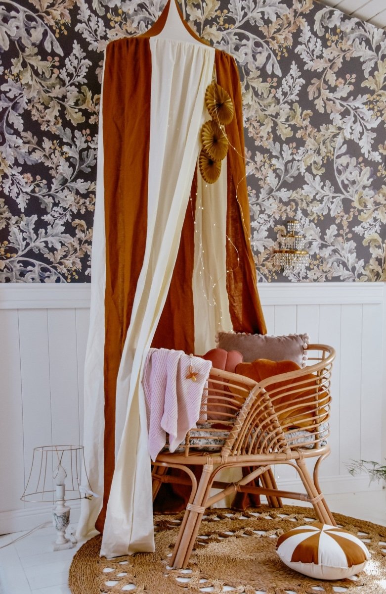 Caramel Circus Cotton & Linen Bed Canopy for Babies & Kids (0–6y) - Tiny Tugz™
