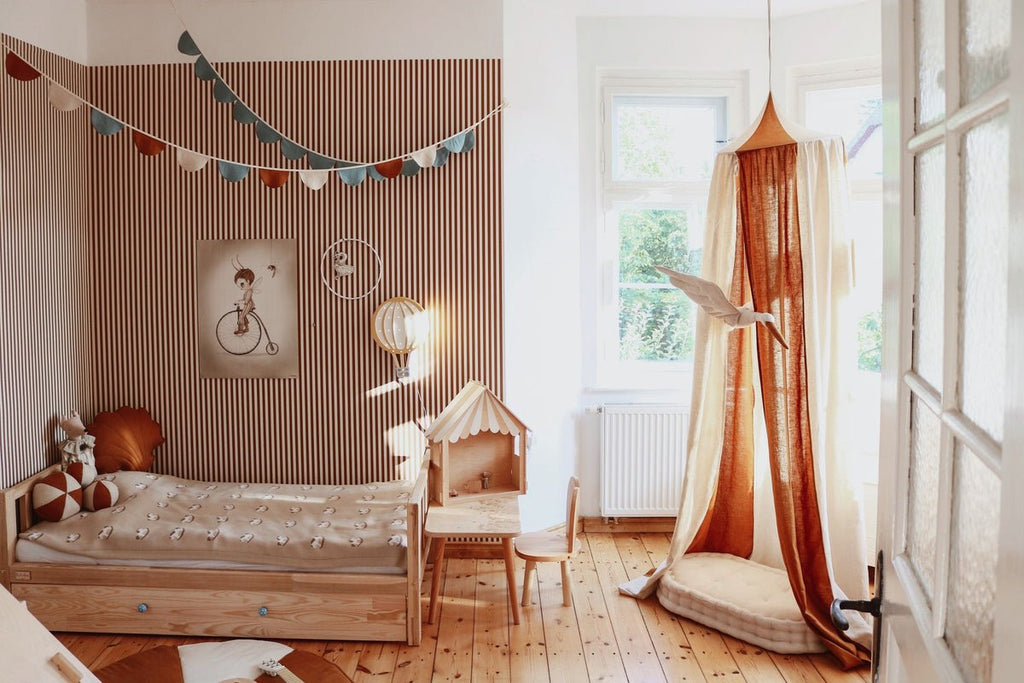 Caramel Circus Cotton & Linen Bed Canopy for Babies & Kids (0–6y) - Tiny Tugz™