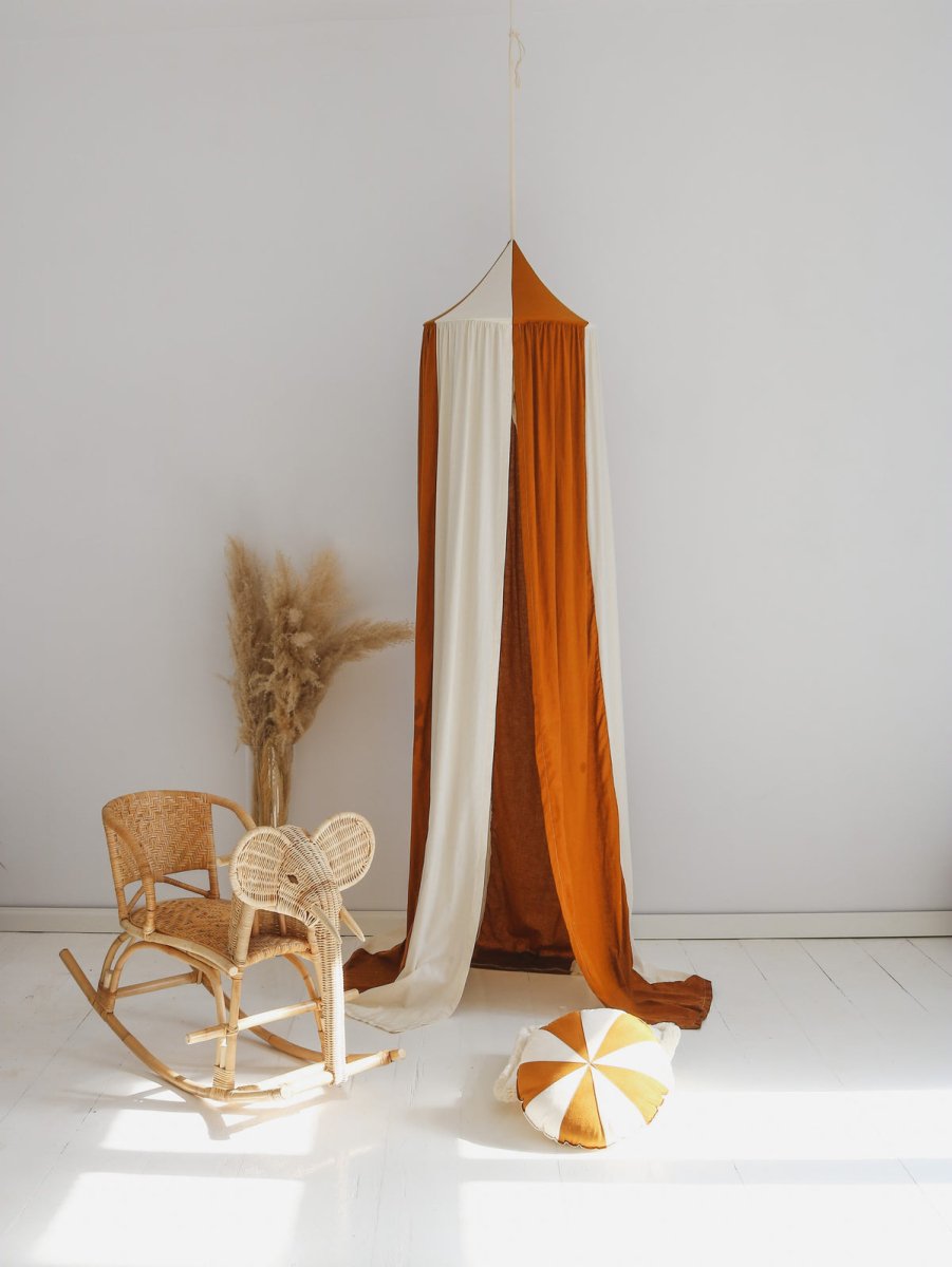 Caramel Circus Cotton & Linen Bed Canopy for Babies & Kids (0–6y) - Tiny Tugz™