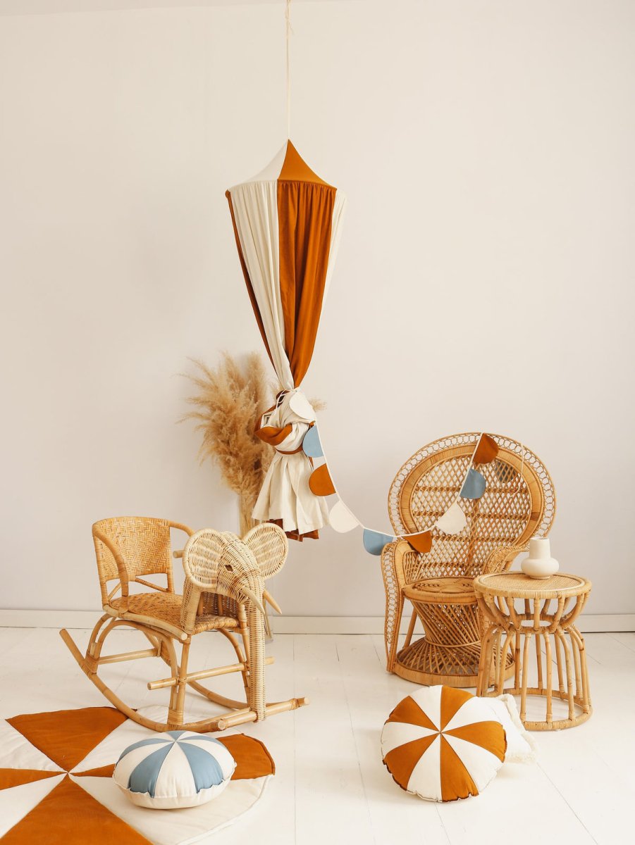 Caramel Circus Cotton & Linen Bed Canopy for Babies & Kids (0–6y) - Tiny Tugz™