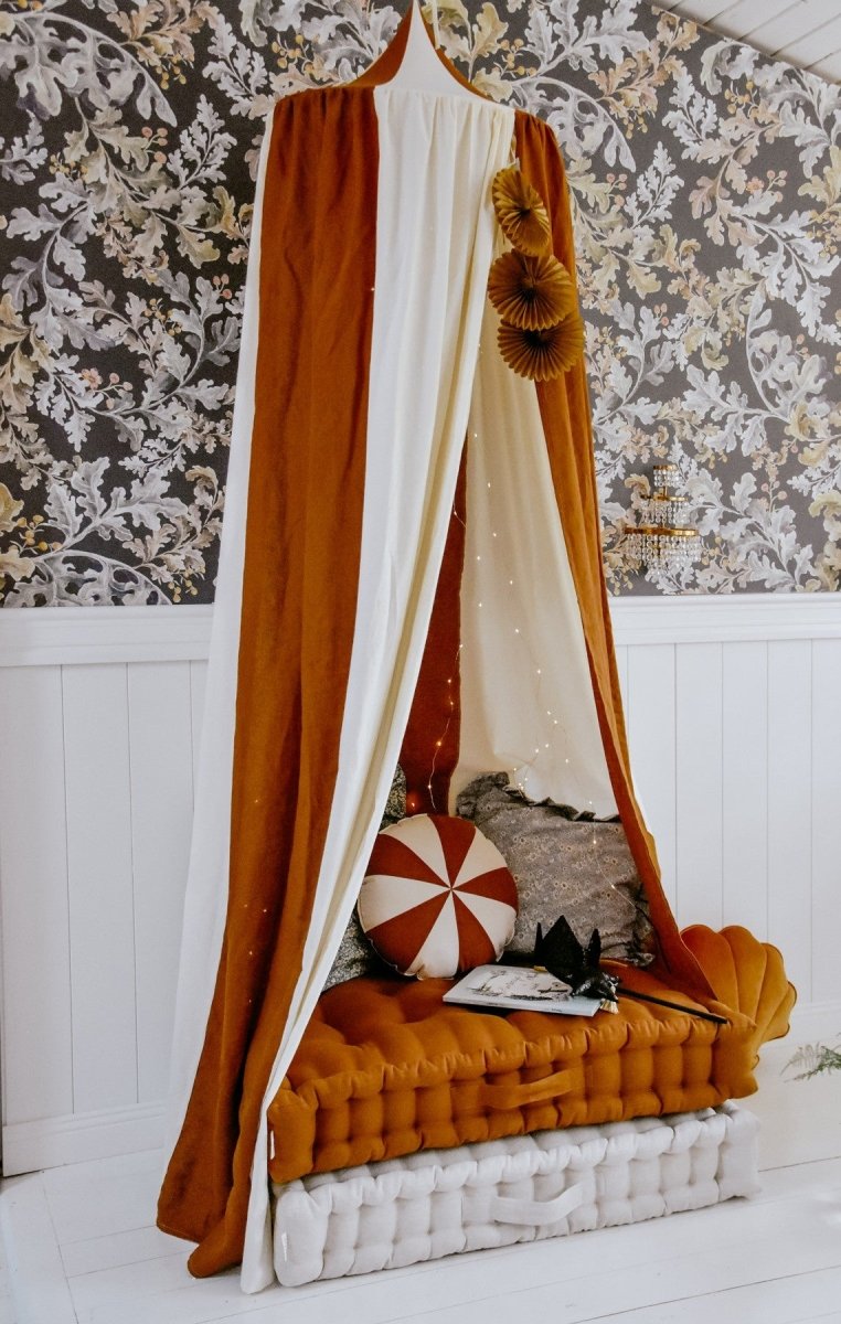 Caramel Circus Cotton & Linen Bed Canopy for Babies & Kids (0–6y) - Tiny Tugz™