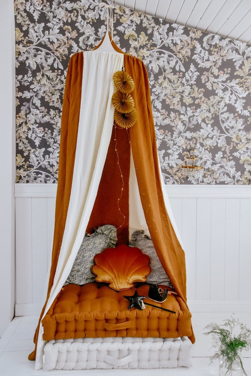 Caramel Circus Cotton & Linen Bed Canopy for Babies & Kids (0–6y) - Tiny Tugz™