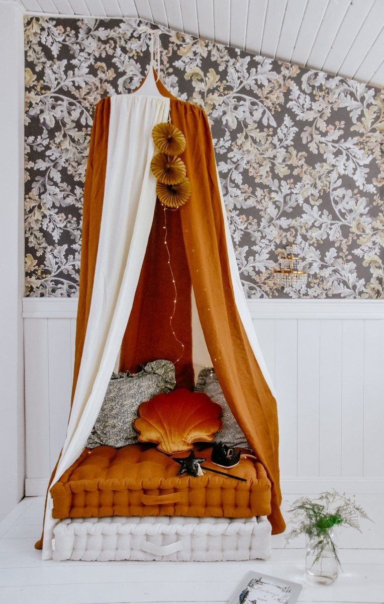Caramel Circus Cotton & Linen Bed Canopy for Babies & Kids (0–6y) - Tiny Tugz™