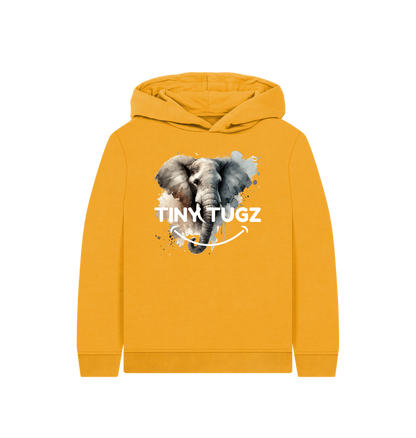 Mustard Printed Kids Hoodie