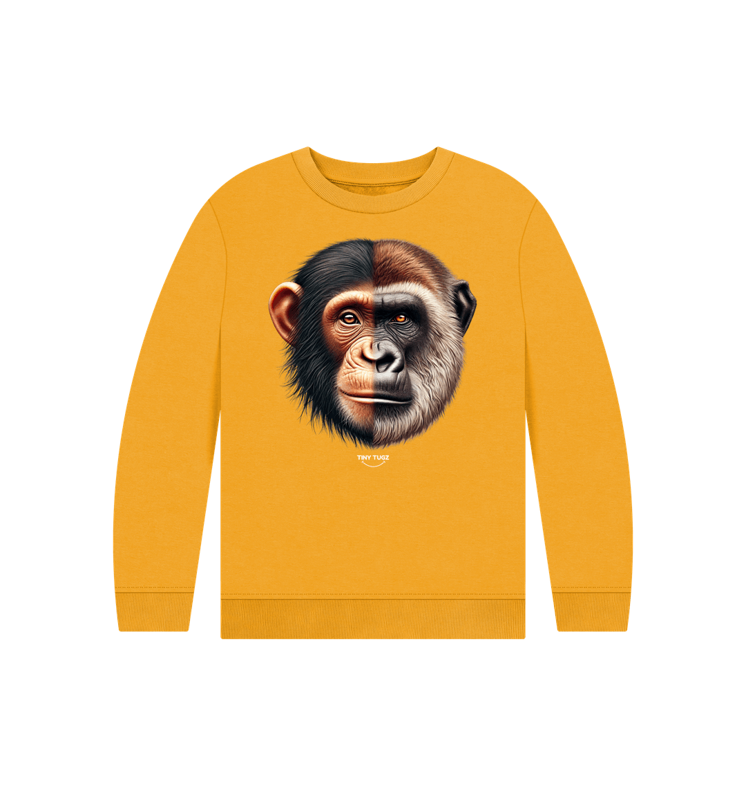 Mustard Printed Kids Jumper