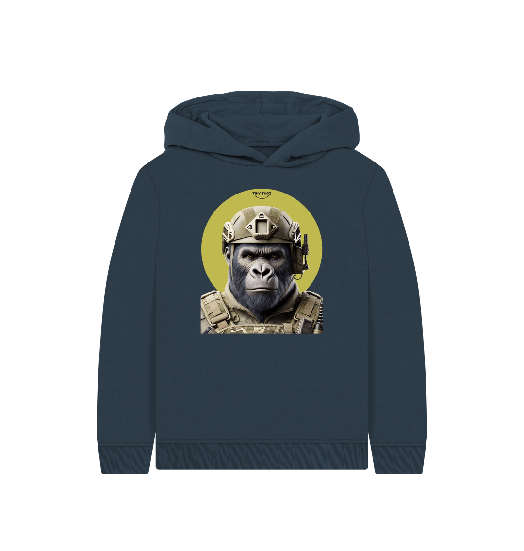 Navy Blue Printed Kids Hoodie