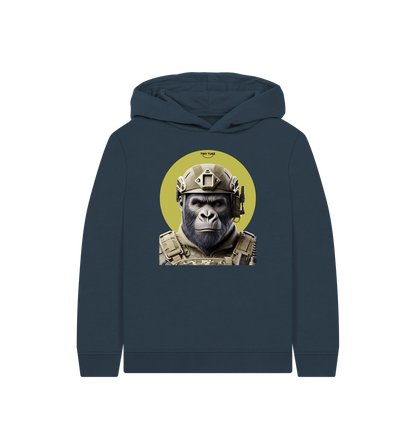 Navy Blue Printed Kids Hoodie