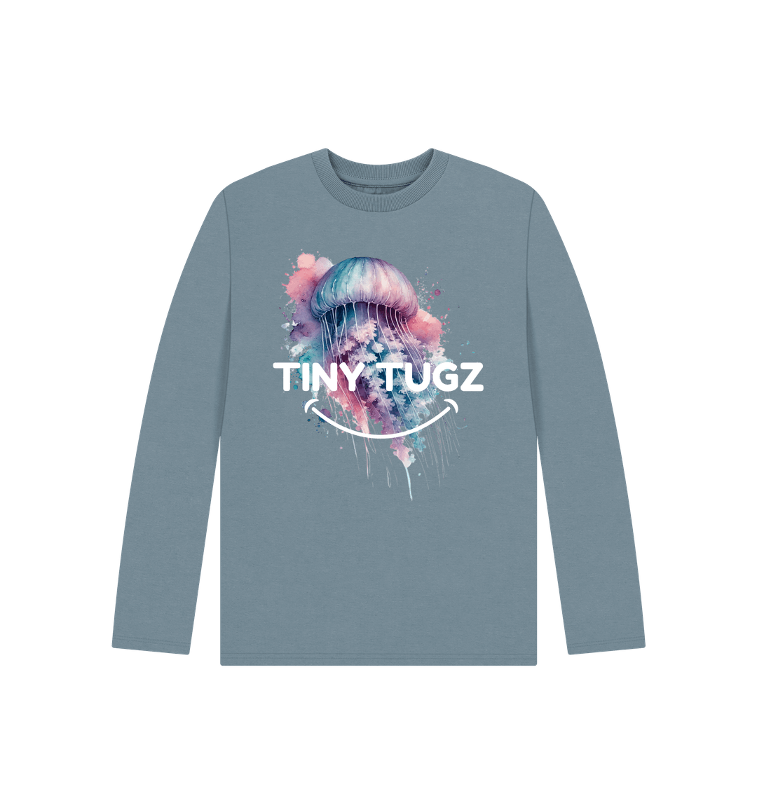 Stone Blue Printed Kids T-Shirt
