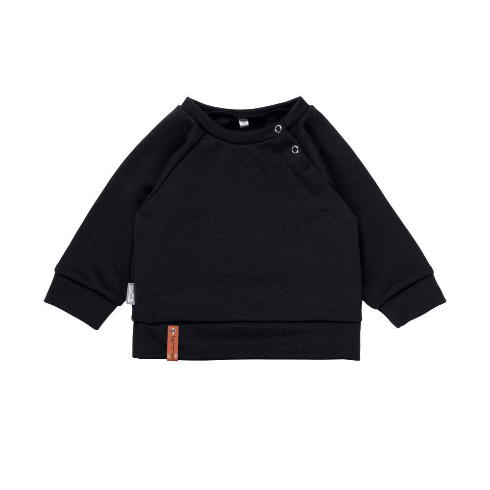 Children’s Merino Wool Top and Trousers Set – Black - Tiny Tugz™