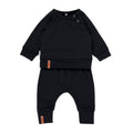 Children’s Merino Wool Top and Trousers Set – Black - Tiny Tugz™